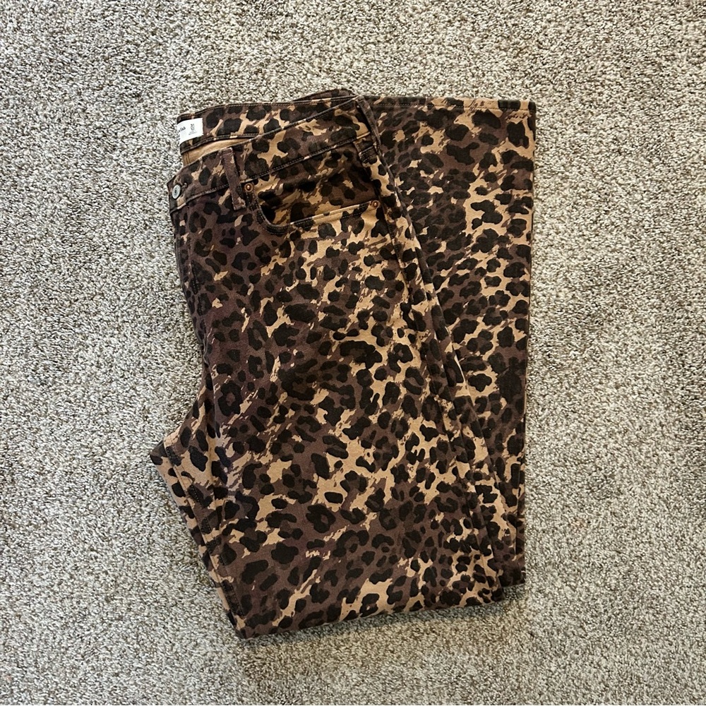 Abercrombie & Fitch Brown Leopard Print Pants